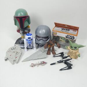 Star Wars Lot Boba Fett R2D2 Mandalorian Figures Vehicles Funko Pop